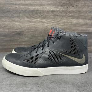 Nike Lebron X NSW Lifestyle Shoes Mens Size 12 Black Leather Sneakers 604826-001